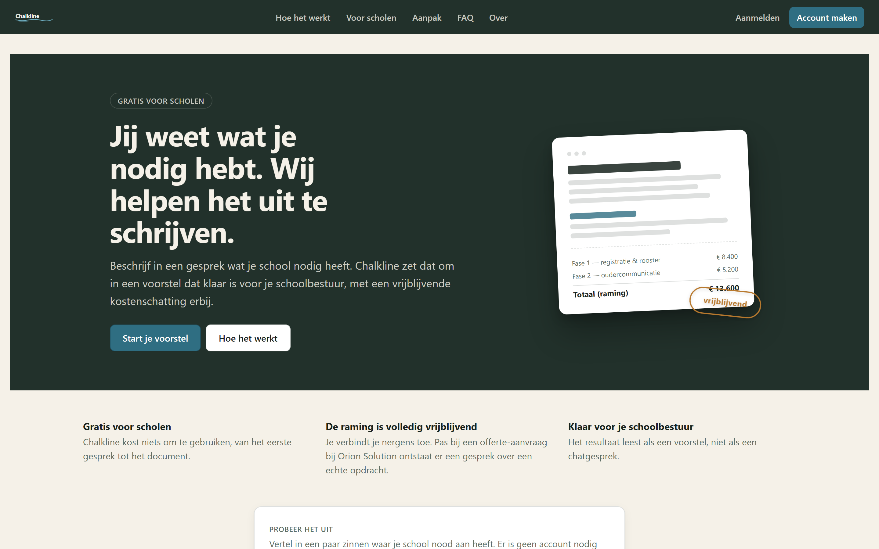 Schermafbeelding van Chalkline op een laptop