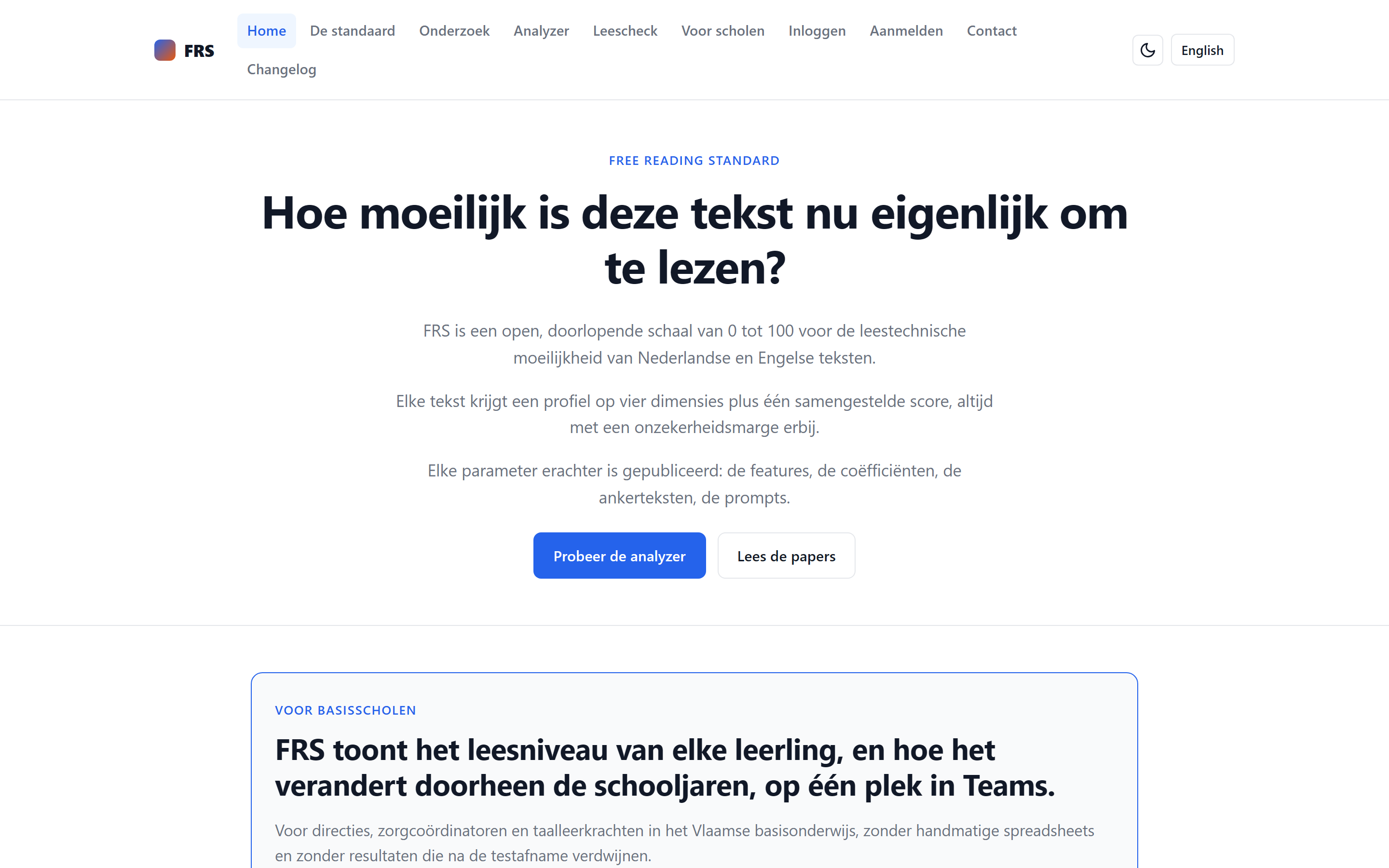 Schermafbeelding van FRS op een laptop